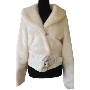 Stylish Glamour Cozy Warm Collared Fur Coat Classy Elegant Jacket Cape Cover Up